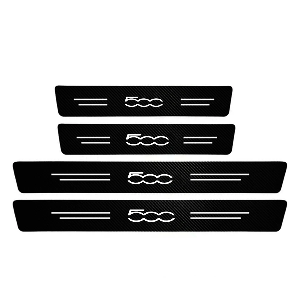 FIAT Car Threshold Strip Anti Stepping Leather Protective Sticker For FIAT 500 Abarth Ducato Panda Grande Punto Tipo Pulse 500L