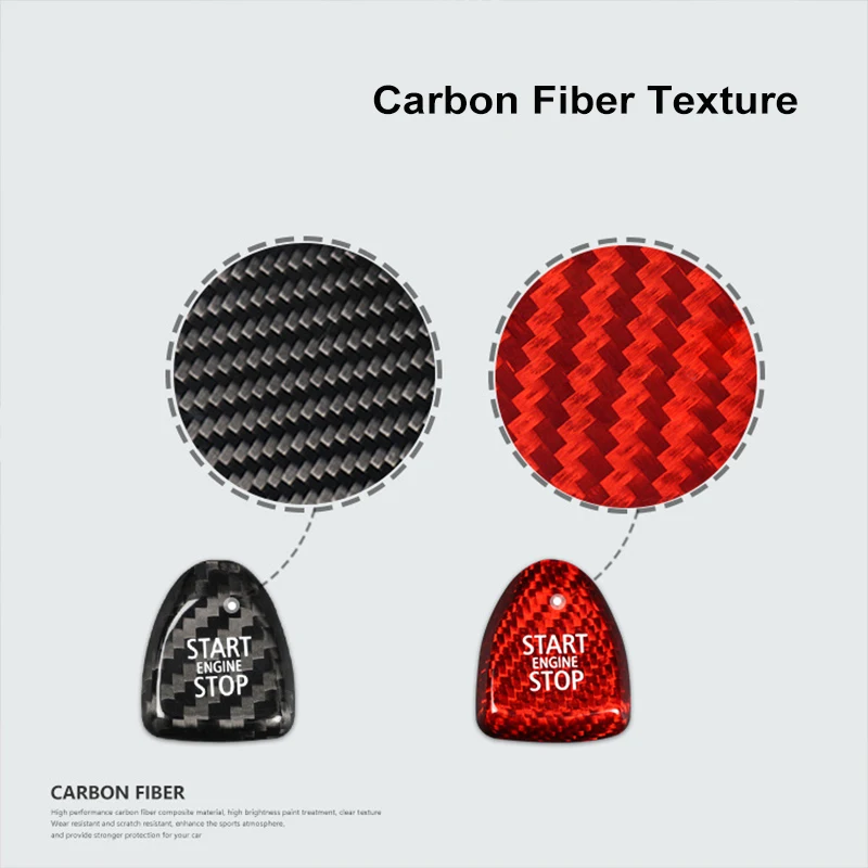 Car Interior Engine Ignition Start Stop Button Protective For Mini Cooper F54 F55 F56 F60 Auto Carbon Fiber Cover Accessories