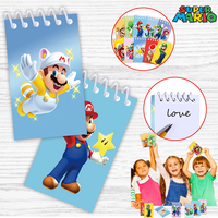 10pcs Super Marios Bros Mini Notebook Anime Binder Tear-off Memo Pad Portable Diary Planner Schedule List Journal Supplies Gift