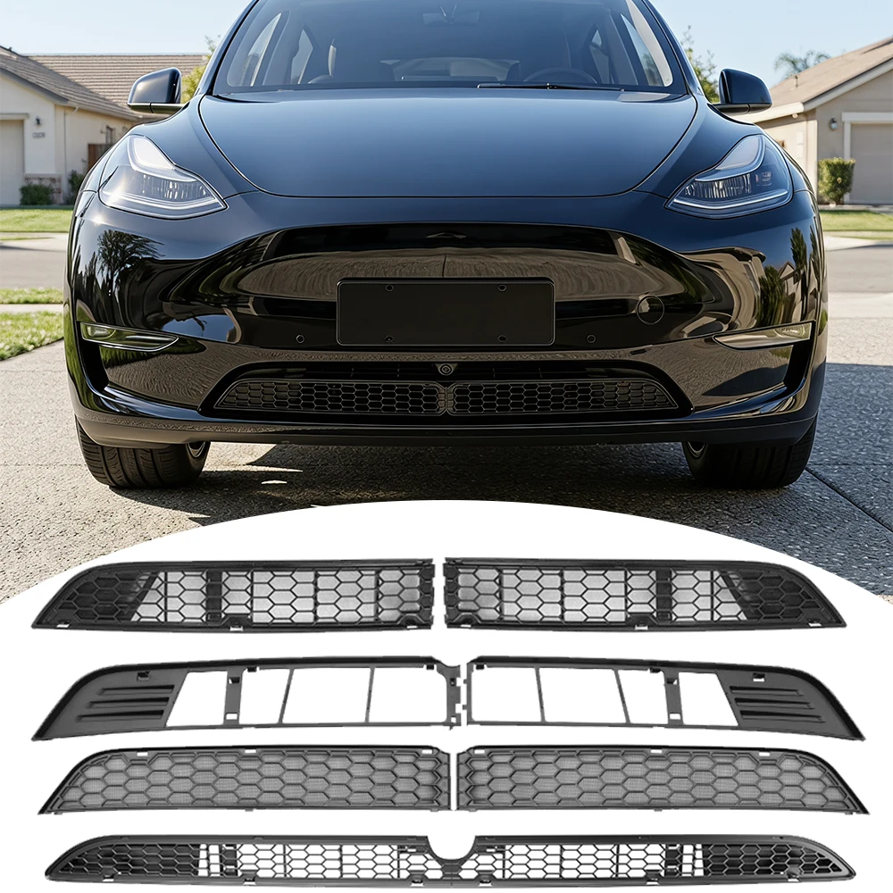 For Tesla Model 3 Highland Model Y Juniper Model Y Car Lower Bumper Anti Insect Net Dustproof Air Vent Grille Cover Accessories