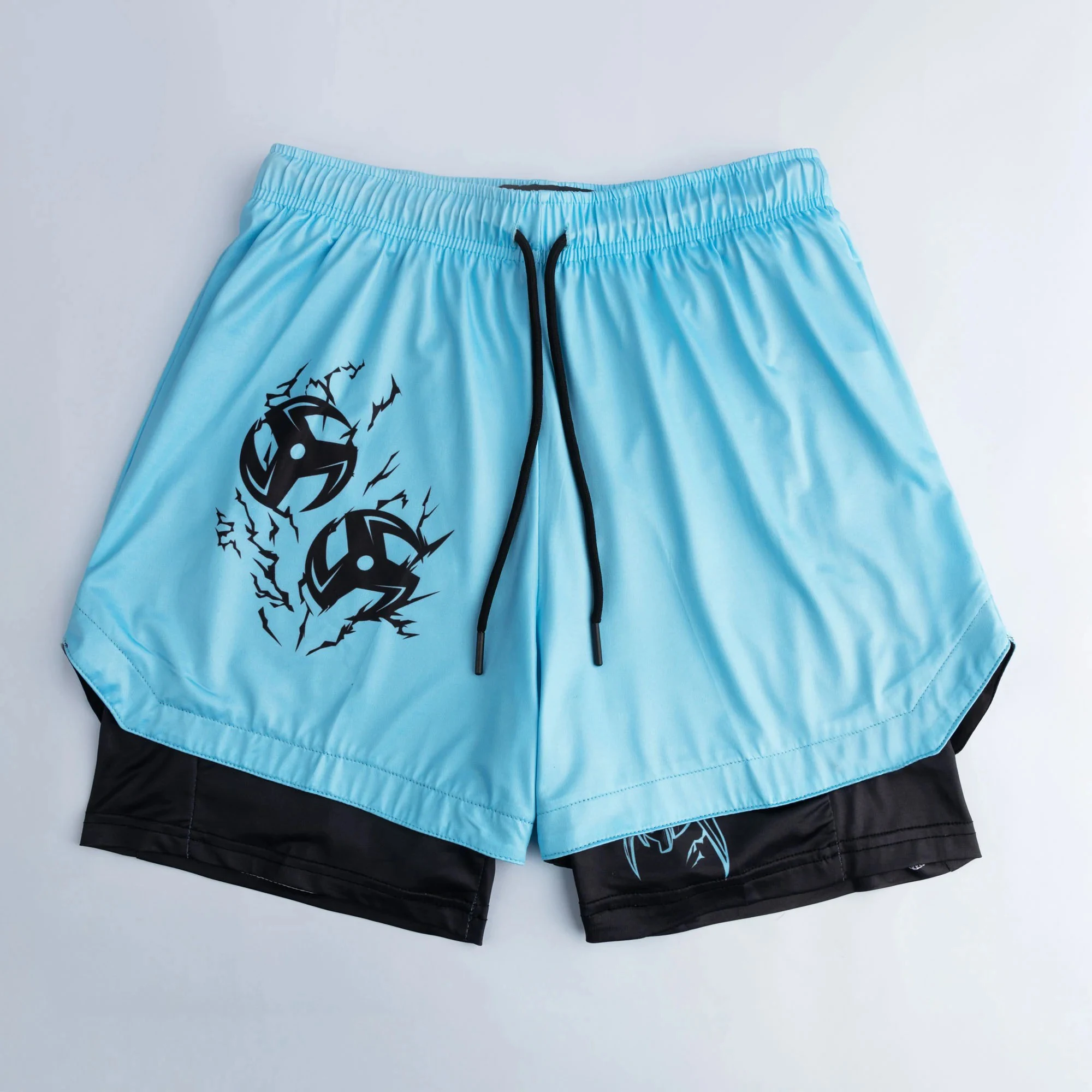 Naruto Uchiha Obito Susanoo Shippuden 2-in-1 Performance Shorts Family Summer Breathable Quick Dry Soft Anime Fitness Shorts