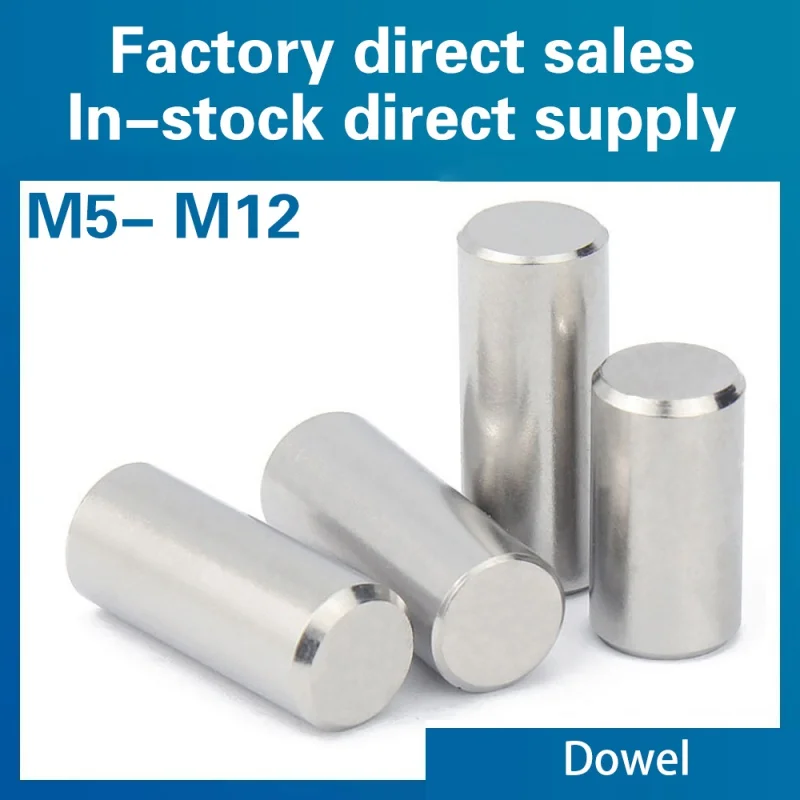 10pcs/LOT M5 M6 M10 M12 GB119 304 A2-70 Stainless Steel Cylindrical Pin Locating Dowell