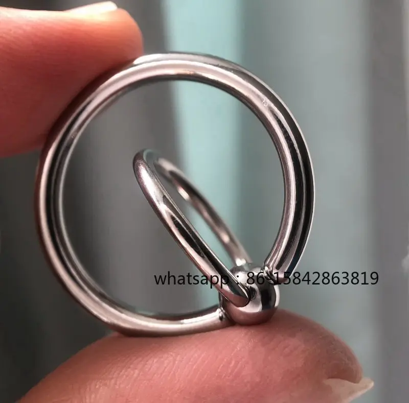 New Version of Men's Cross Flight Double Ring Puncture Jewelry Titanium Steel Large Lace-up Perforated PA Ring