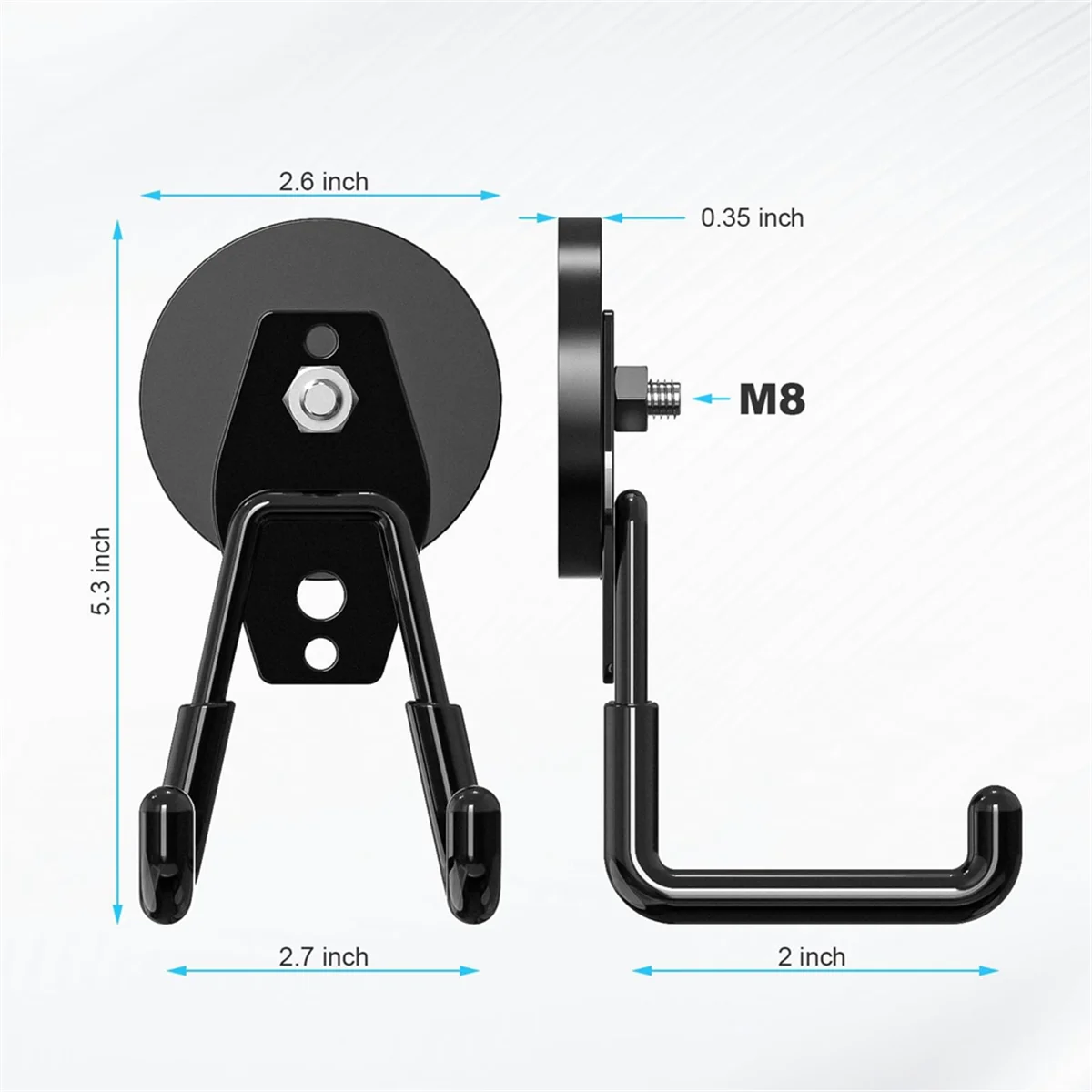 

A002 2 шт. большие сверхмощные магнитные гаражные крючки с резиновым покрытием против царапин идеально подходят для гаража, мастерской, тележки для инструментов, улицы