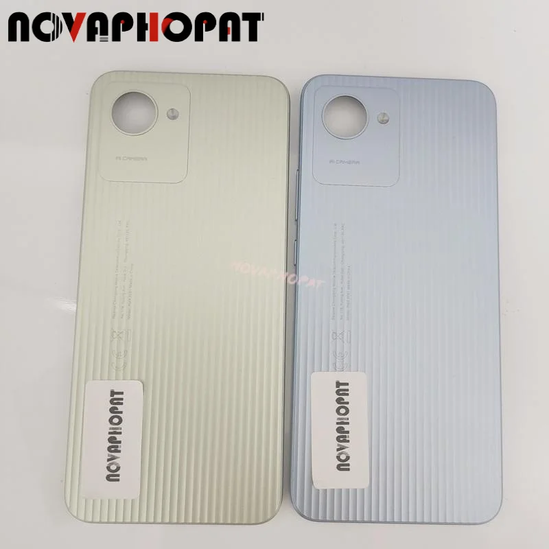 Novaphopat For realme C30 Battery Door Cover Rear Case Back Housing Side Power Volume Botton Bezel