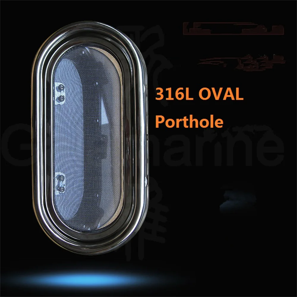 316L Stainless Steel Oval Shape Portlight Porthole Hatch Window Marine Boat