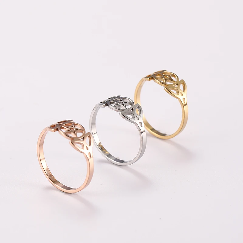 Witch's Irish Knot Ring für Frauen Edelstahl Irland Keltische hohle Fingerringe Neue Hexerei Amulett Schmuck Geburtstagsgeschenk – Detail 17