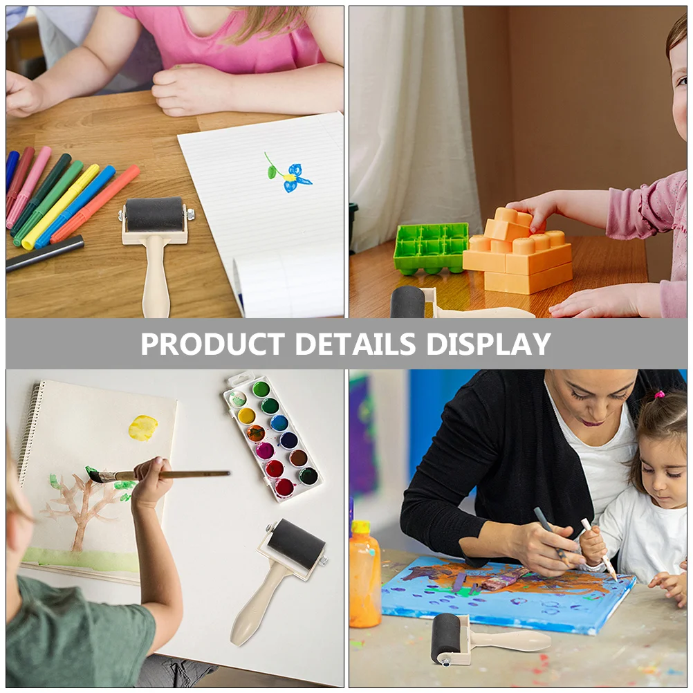 

8pcs Roller For Craft Scrapbooking Replaceable Rubber Printing Tool Wear-Resistant Portable Small Manual Ink Block