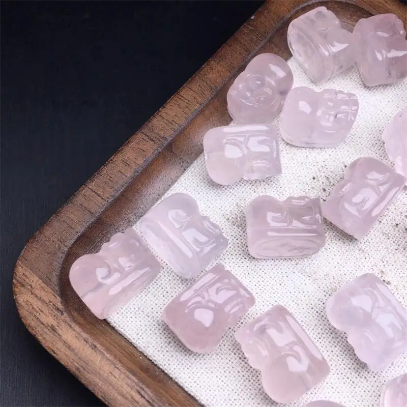 

5 шт. натуральный розовый кварц Pixiu кулон Рейки Исцеление фэншуй камень украшение для дома и комнаты изысканный подарок 15 мм