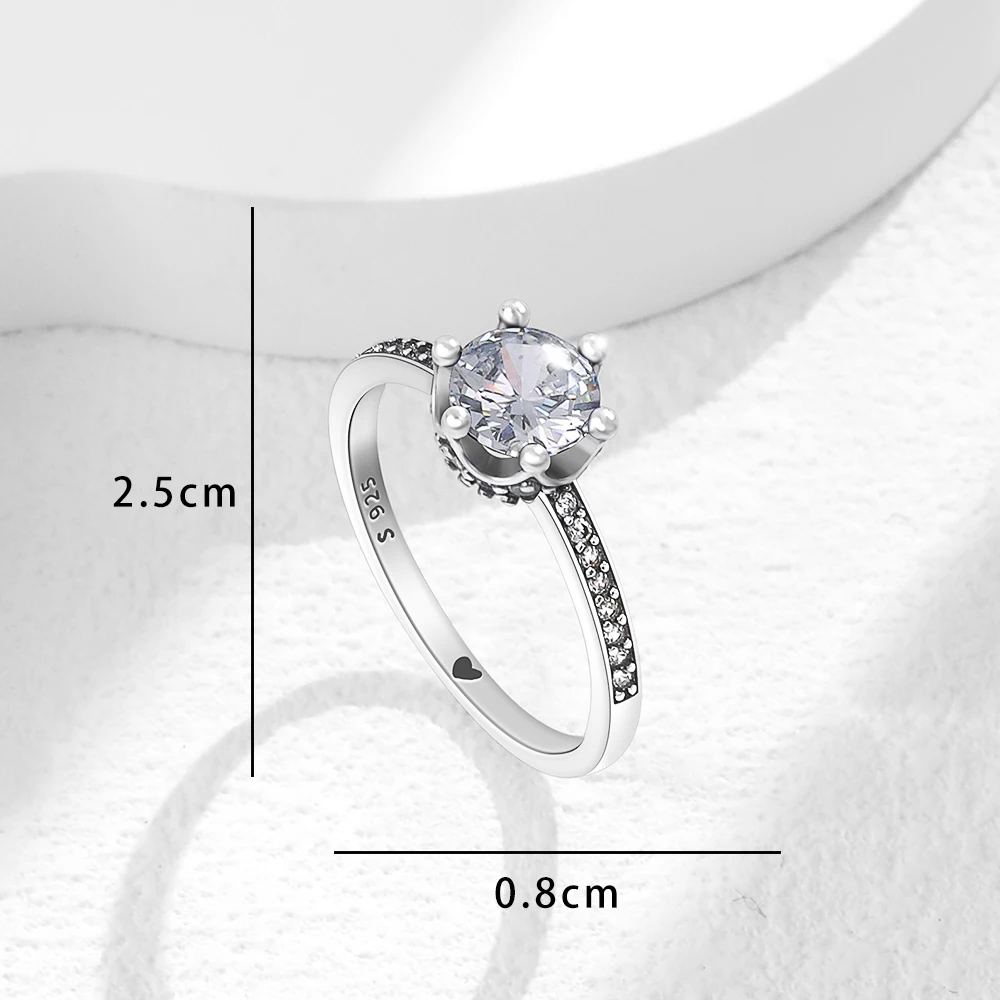 2026 New S925 Silver Family Tree Garland Crown Ring Suitable For Valentine's Day Women's Gift DIY High Jewelry Fashion Jewelry