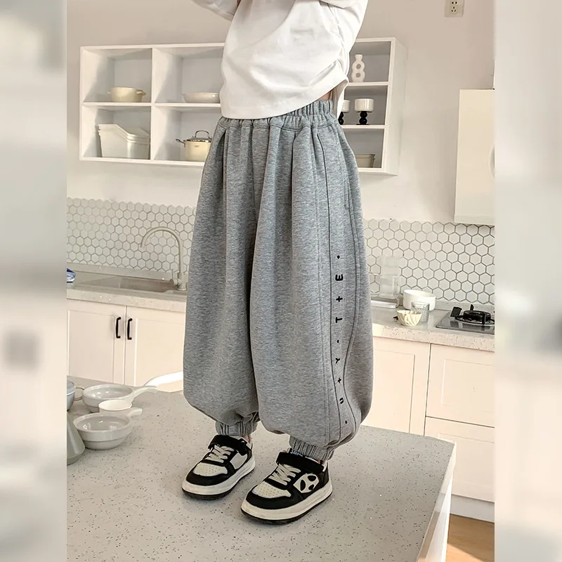 Girls Trousers 2024 Spring New Children Casual Pants Children Western Sports Pants Baby Bunched Feet Pants Simple Trousers