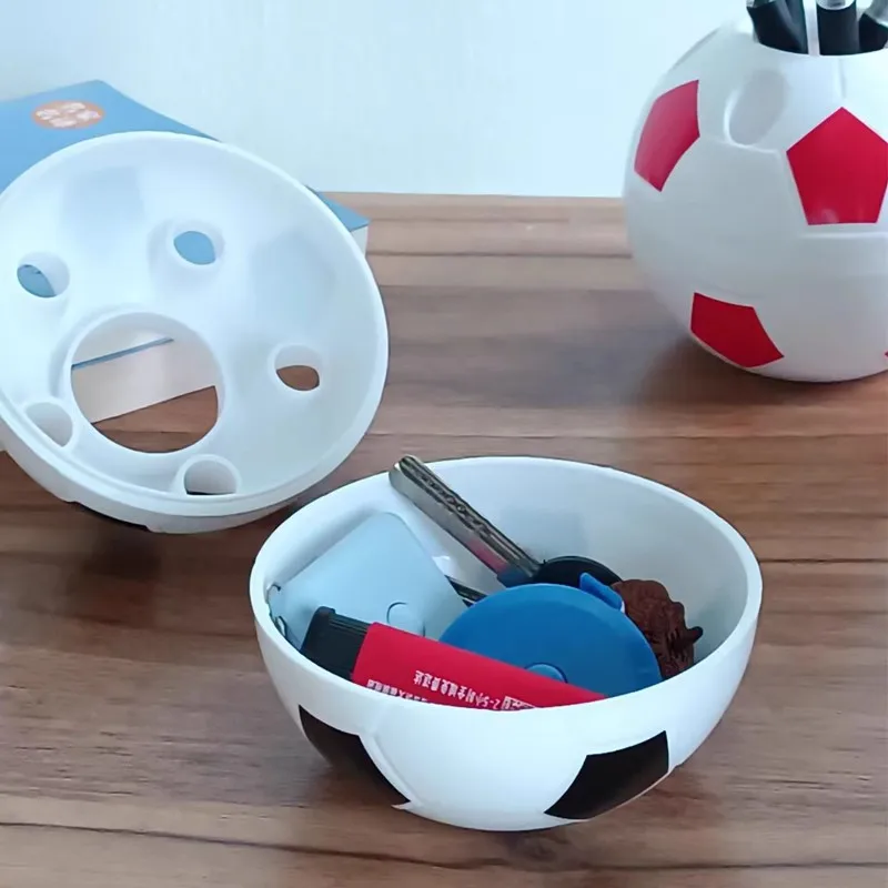 1 Creative Football-Shaped Pen Holder, Multifunctional Plastic Pen Holder for Students and Office Use, Football Pen Holder, Student Pen Holder, Plastic Storage Pen Holder, Room Decoration, Storage Supplies, Office Decorations, Back-To-School Season Essentials: