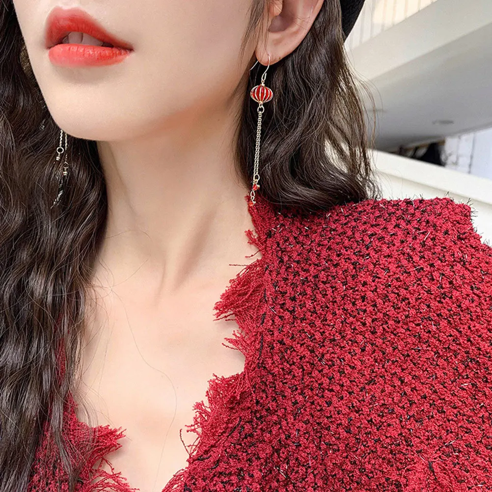 

4Pairs Chinese Style Tassel Earrings Long Dangle Earrings Set for Women Teen Girls Festival Party Fashion Jewelry