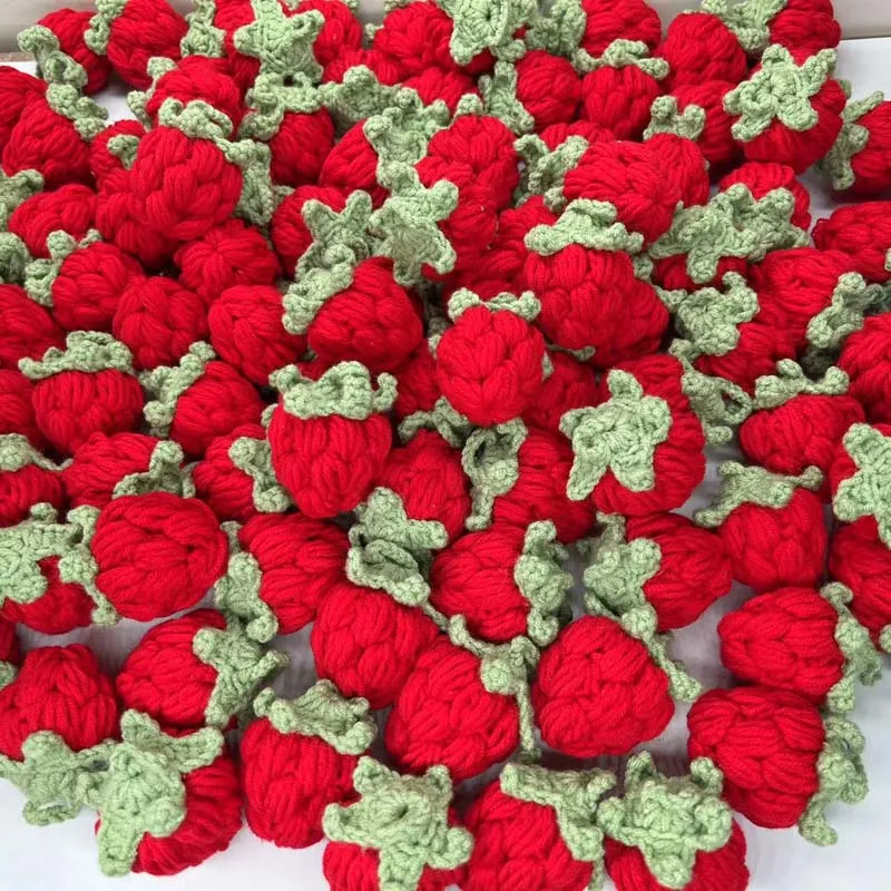 10PC wełniana symulacja dziewiarstwa Persimmon orzechowe jabłko pleciony truskawka pomarańczowy wisiorek klucz Cahin nieśmiertelne owoce Home Decor