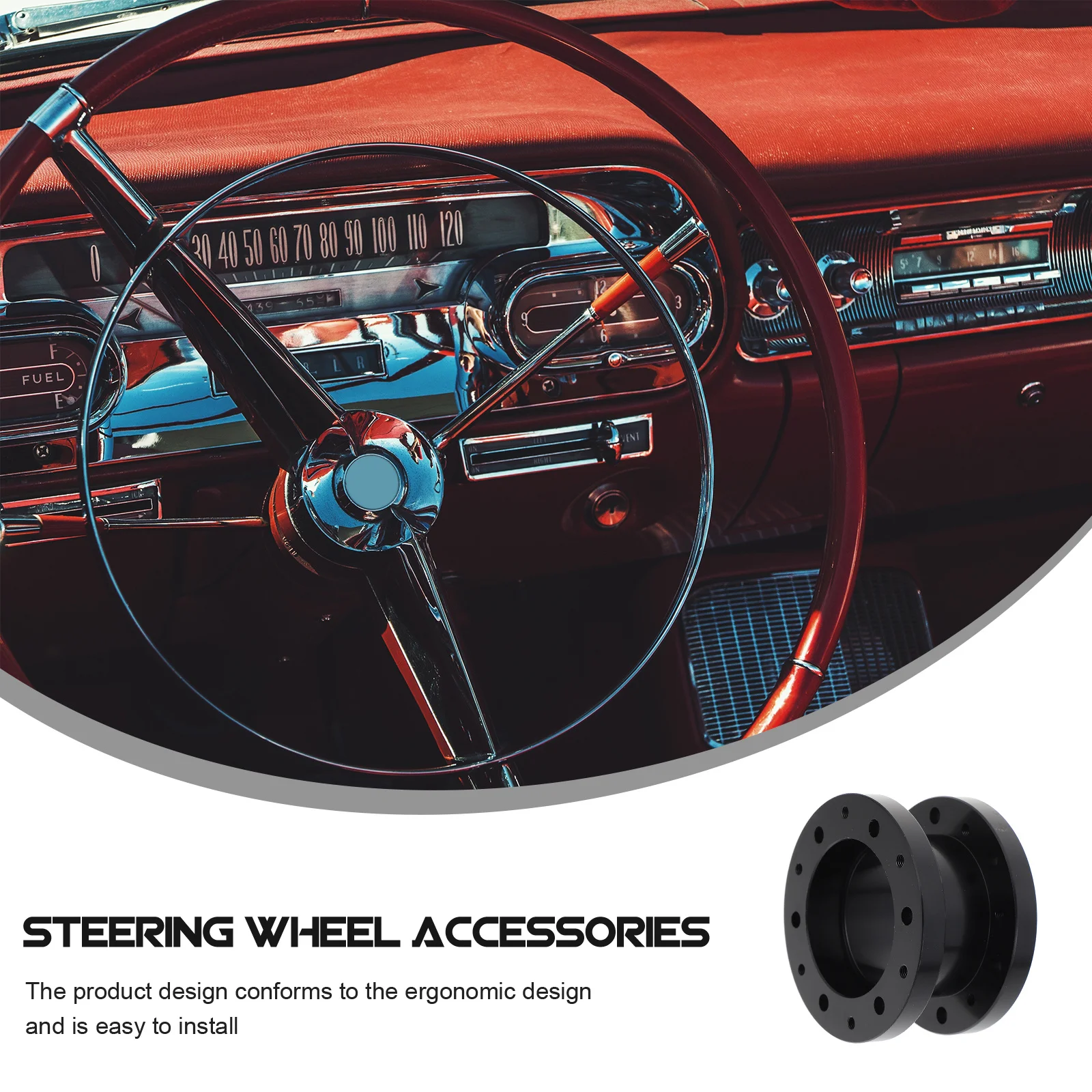 

1 Set Universal Steering Wheel Spacer Aluminum Alloy Height Adjustment Hub Adapter For Car Auto Ergonomic Design Lightweight