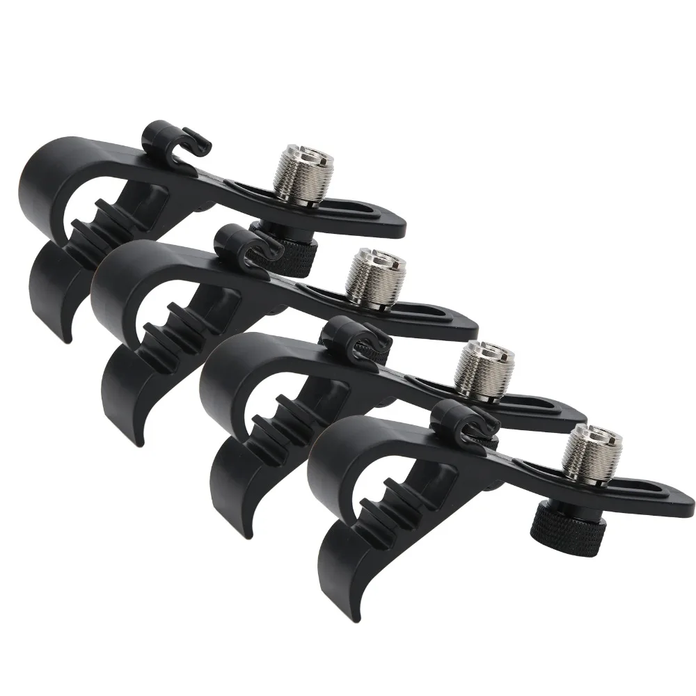 4 قطعة 4 قطعة مشبك ميكروفون الطبل ​   مدمج ​   مشابك ميكروفون مقاومة للصدمات قابلة للتعديل ​   مقاوم للصدمات ​   تأمين المشبك ​   حامل تثبيت بمشبك الميكروفون ​