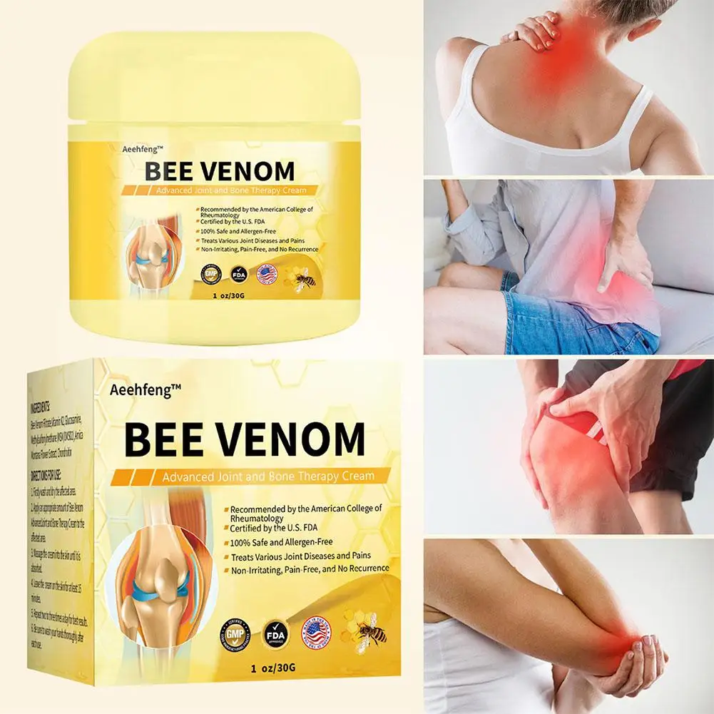 Bee Venom Advanced Bone Joint Therapy Creme, Joelho, Pescoço, Alívio das dores nas costas, Counterpain, Aliviar a rigidez, Músculo, 30g