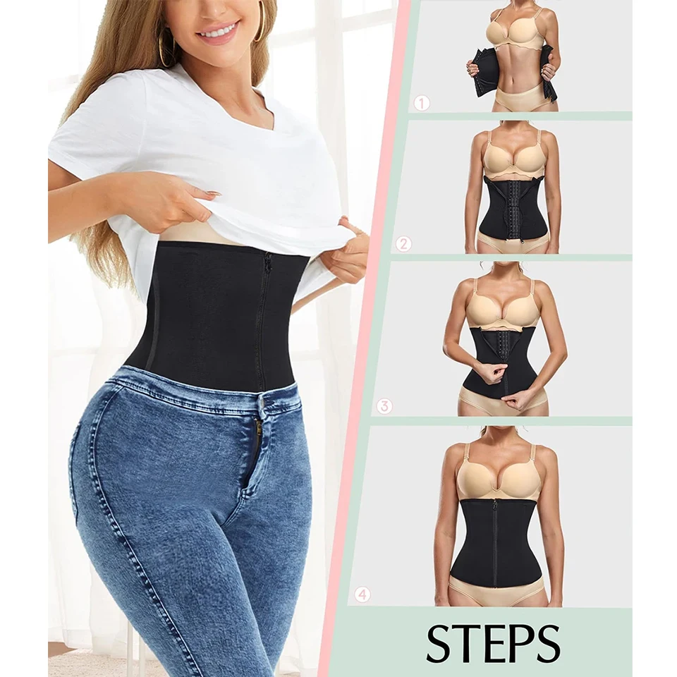 Women Flat Belly Belt Weight Loss Waist Trainer Body Shaper Corset Slimming Belly Sheath Tummy Trimmer Cincher Sports