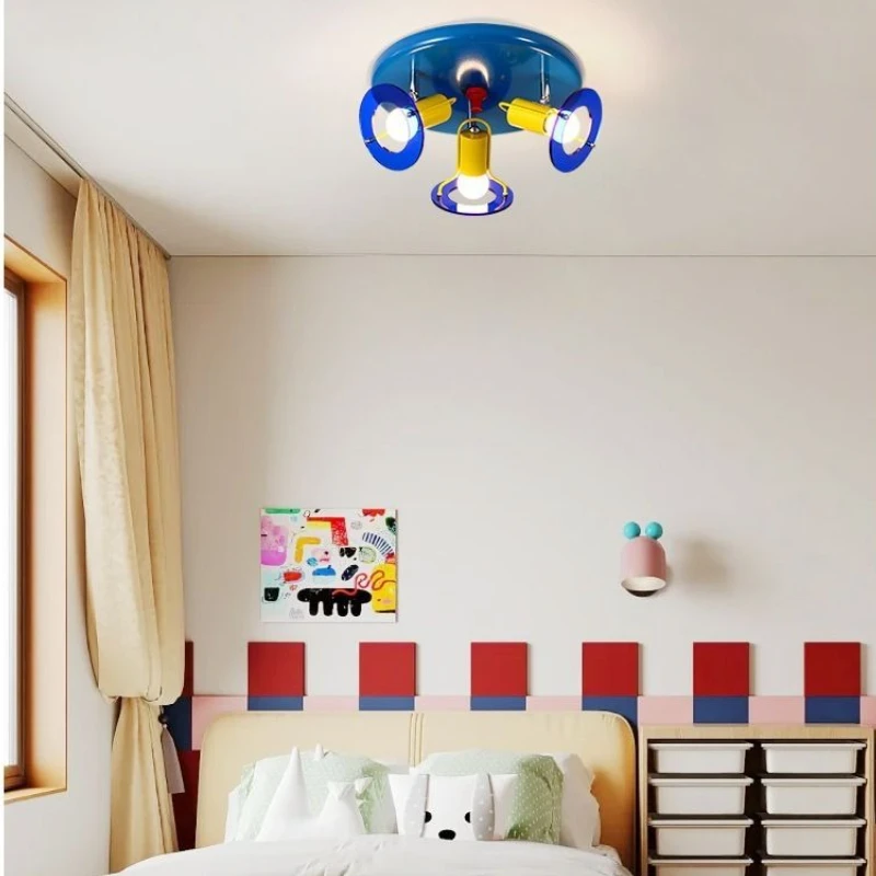

French Colored Ceiling Light Suitable for Children's Bedrooms Flush Mount Ceiling Light Indoor Lighting Lusters Luminaires