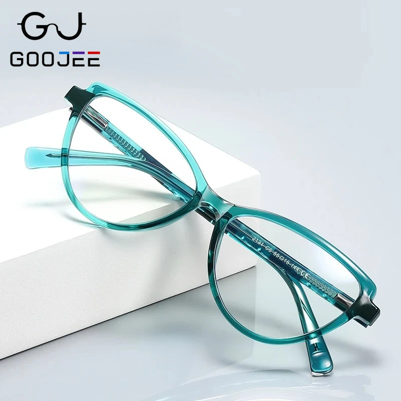 

GOOJEETR90 Fashion Women Prescription Glasses Hyperopia Myopia Reading Glasses Anti Blue Light Blocking Cat Eye Eyeglasses Frame