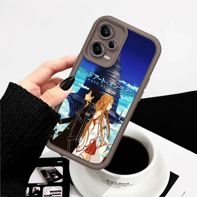 حافظة هاتف كرتونية أنيمي للكلمات الفنية عبر الإنترنت ، سلم للعين لهاتف ريدمي نوت 13 12 12C 11 11S 10 10C 10A 9A 9A برو 5G فوندا #3