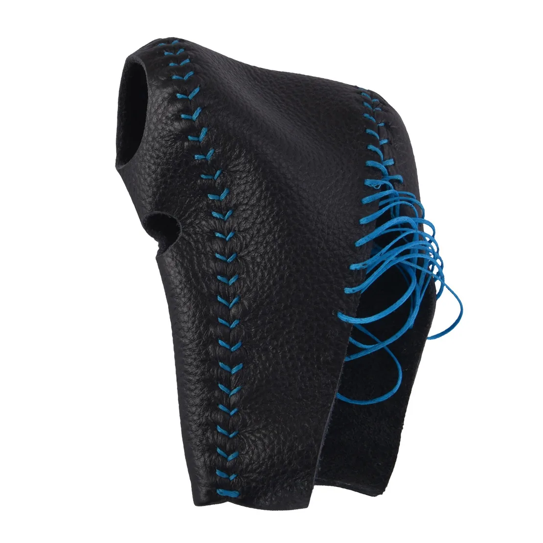 

Gear Shift Knob Protective Cover Black With Blue Stitching Real Leather fit for Toyota LandCruiser LC100 LC80 2001 2002-2006