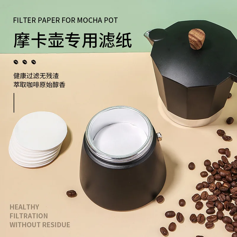 Coffee Filter Paper For Mocha Pot Hand Crank Coffee Maker 100pcs Coffee Machine Filter Paper Coffee Ginder Machine Accessories