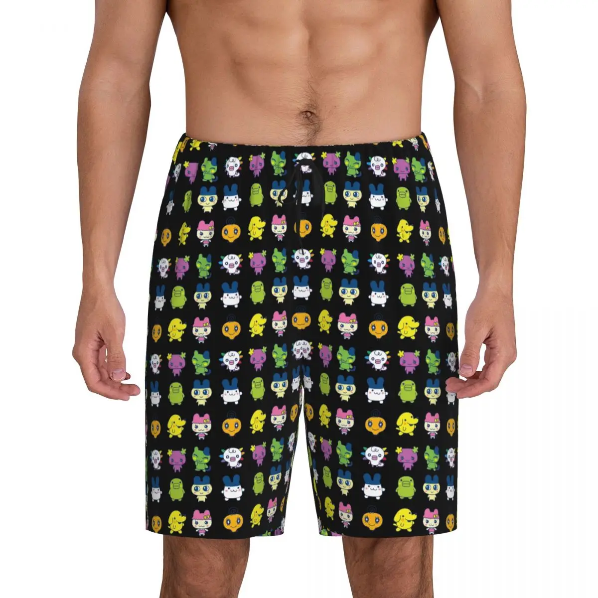 

Custom Tamagotchi Set Large Short Pajama Pants Men Sleepwear Sleep Lounge Bottom Shorts Sleeping Pants
