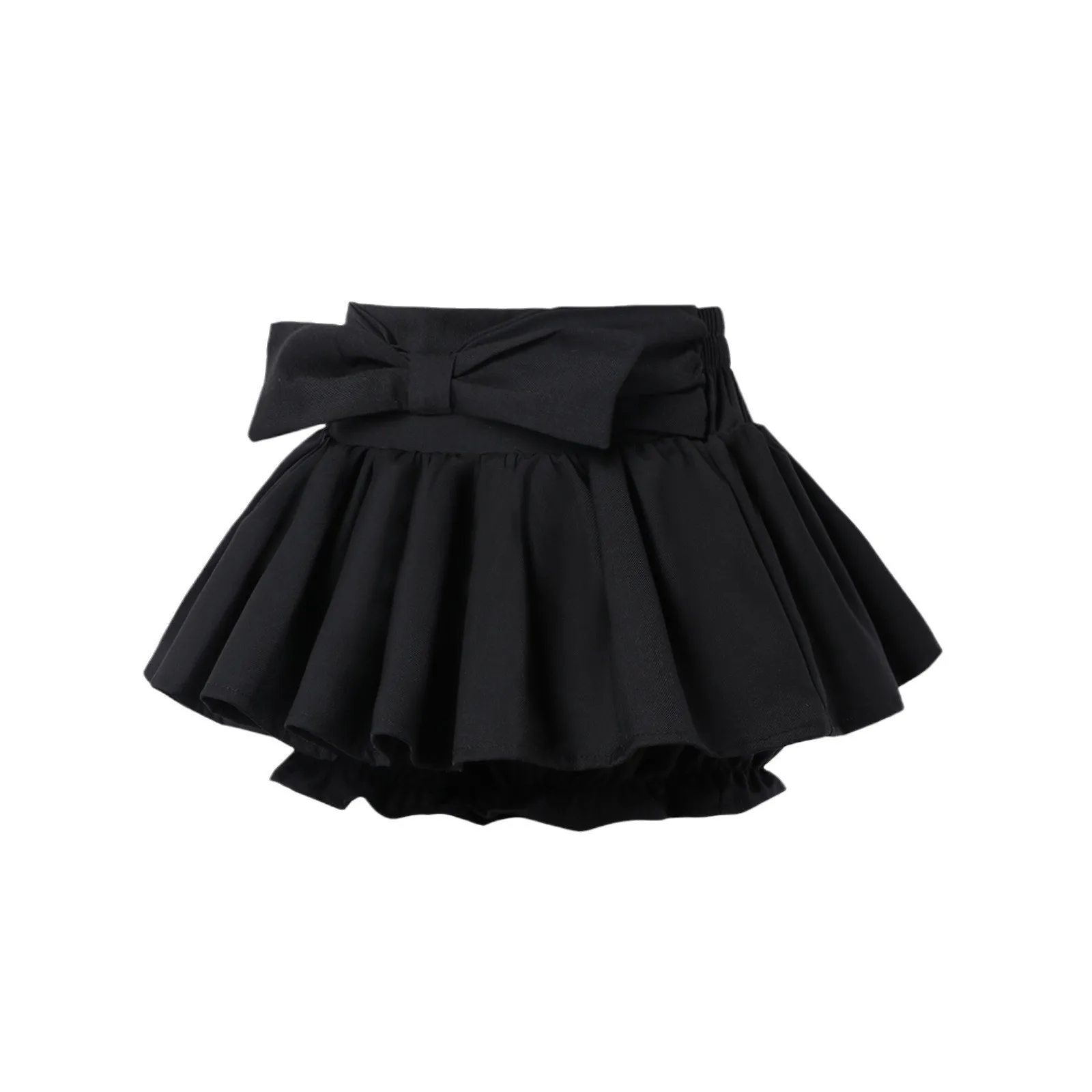 College Style Bow Skirt for Girls Summer 2025 New Fashion All-match Short Pleated Skirt High Waist Dance School Teen Kids Skirts