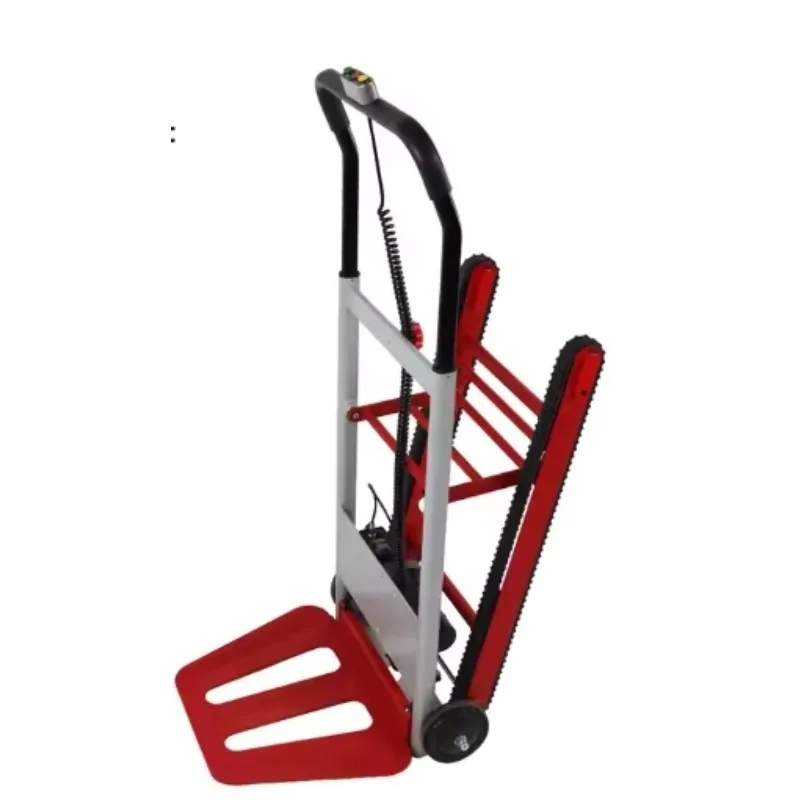 계단 오르기, 배터리 트롤리, 접이식 경량, 노동 절약형, 빨간색 전동 카트