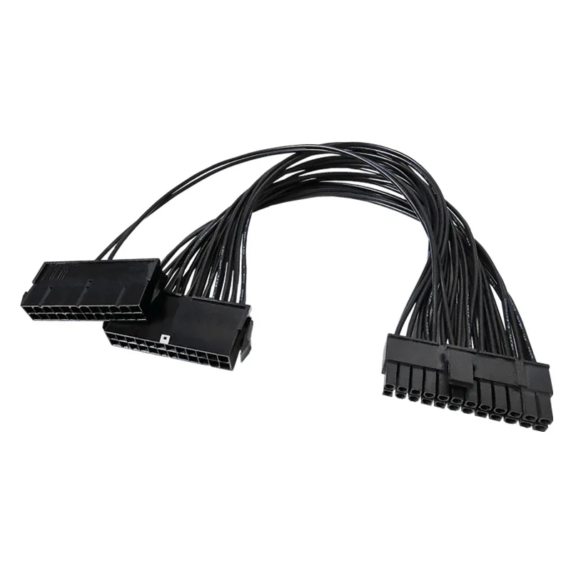 

ATX 32cm 24 Pin Dual PSU Power Supply Extension Cable Synchronous Cord For Computer Cable Connector 24Pin 20+4pin