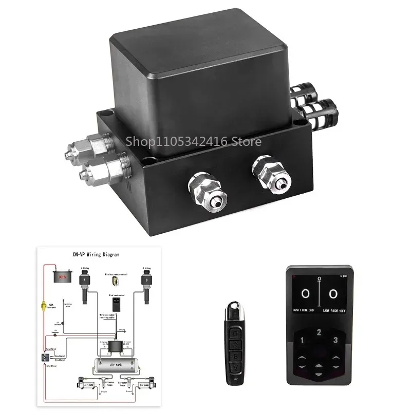 Universal Air Suspension System Real-Time PSI Monitoring Auto-Leveling 2-Mode 3 Preset Memory for Truck/SUV/Custom