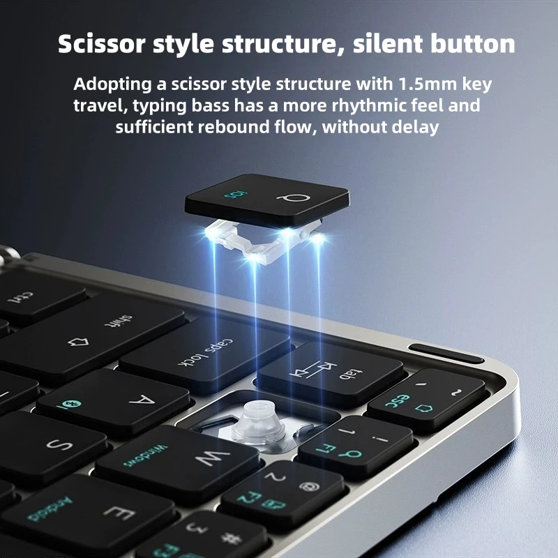 2-in-1 folding Bluetooth keyboard tablet laptop external touch keyboard leather case stand portable - Image 3