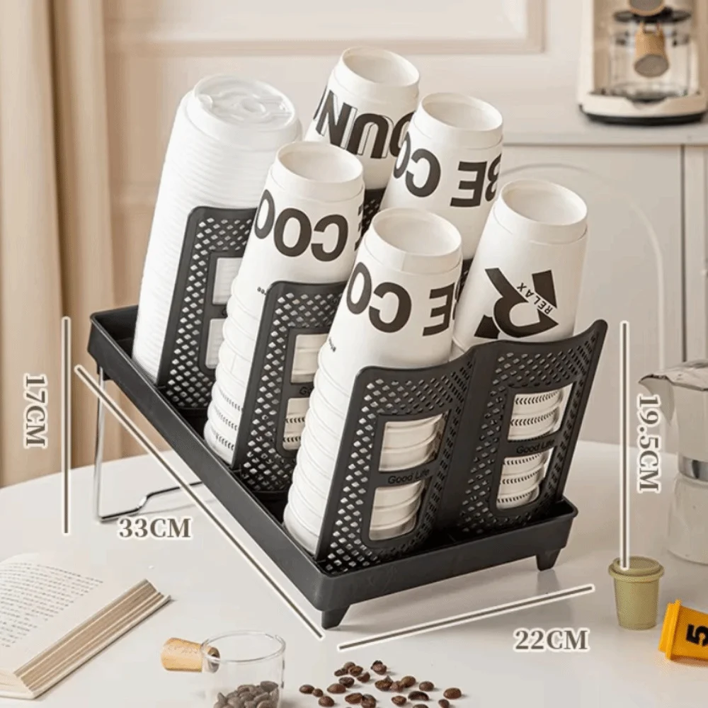 

Черный/белый утолщенный кронштейн для держателя чашки, наклонная стойка для чашек для кофейни, складная плоская стойка для хранения бумажных стаканчиков, бытовая