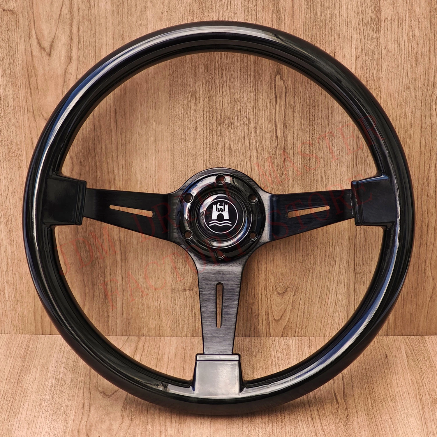 Drifting JDM 14Inch Black Deep Corn Sport Steering Wheel ABS NARDI Sim Racing Game Steering Wheel