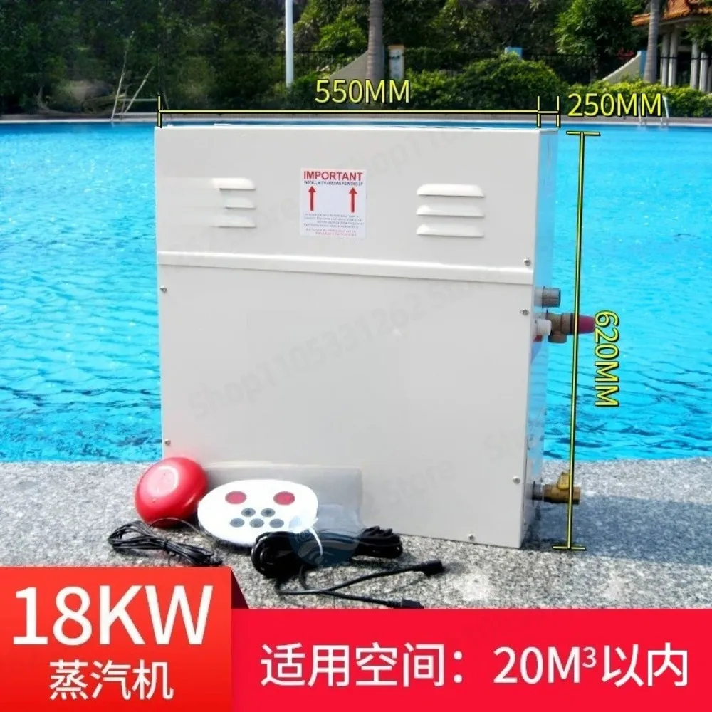 Digital Display Light Control 3-18KW Anti Dry Burn Steam Generator Home Sauna Bathroom Wet Steam Machine