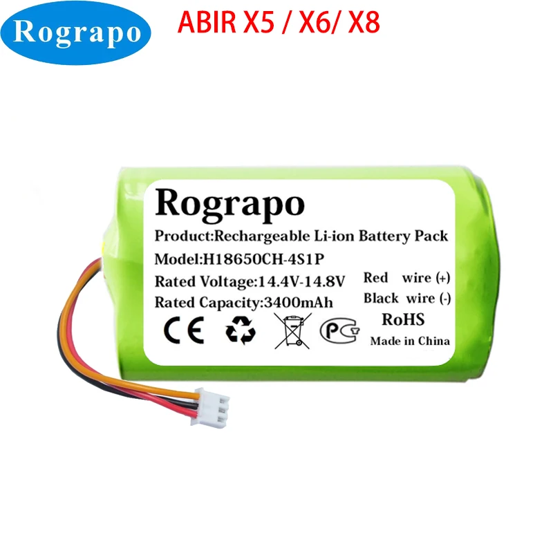 

Новый 3400mAh Li-Ion ABIR X5 X6 X8 Аккумулятор для робота-пылесоса