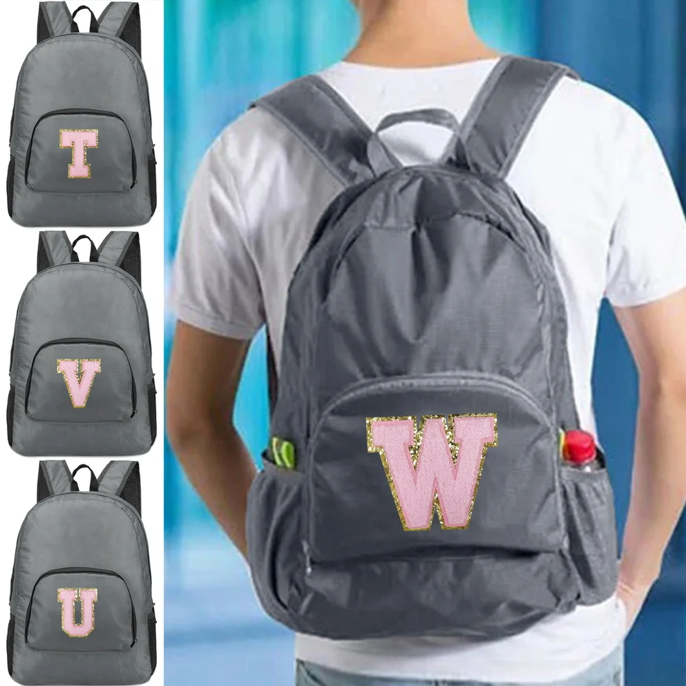 

Men's and Women's Versatile Pink Letter Embroidered Logo Pattern Large Capacity Portable Outdoor Hiking and Commuting Backpack