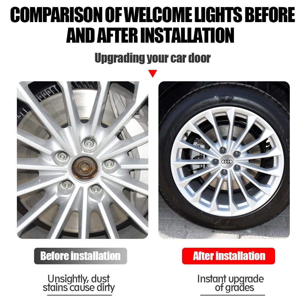 لأودي A4 B8 A3 8P A6 C7 8V B6 B7 B9 Q5 A1 A5 4 قطعة 56/60/65 مللي متر شعار السيارة غطاء محور عجلات الشارات ملصقات الديكور ديكور السيارات #5