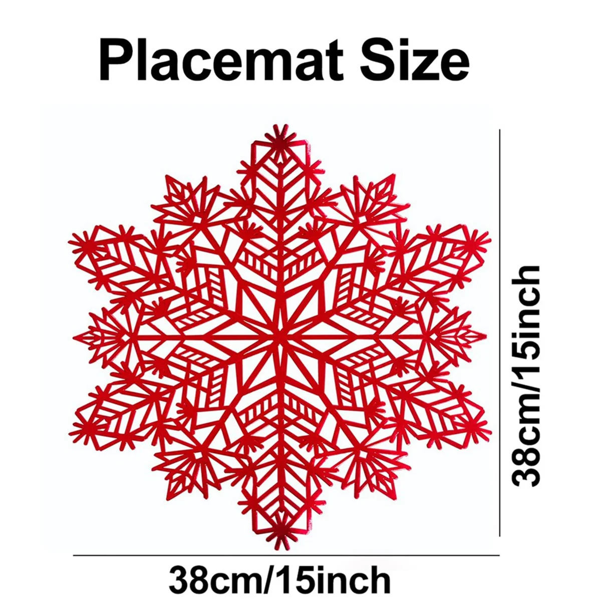 Snowflake Placemats Decorations Red Snowflake Tablemats Kitchen Table Mats for Christmas Holiday Wedding Decorative A