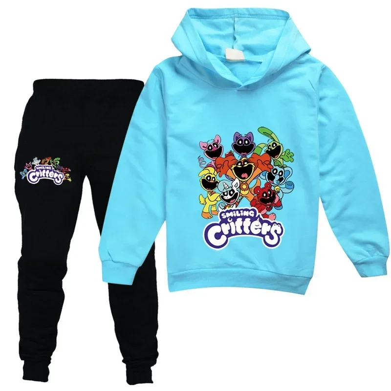 HN8 Kinder Kleidung Sets Jungen Mädchen Cartoon Lächelnde Lebewesen Kostüm Katze Nickerchen Langarm Hoodies und Hosen Kinder Pullover T) 4Dc