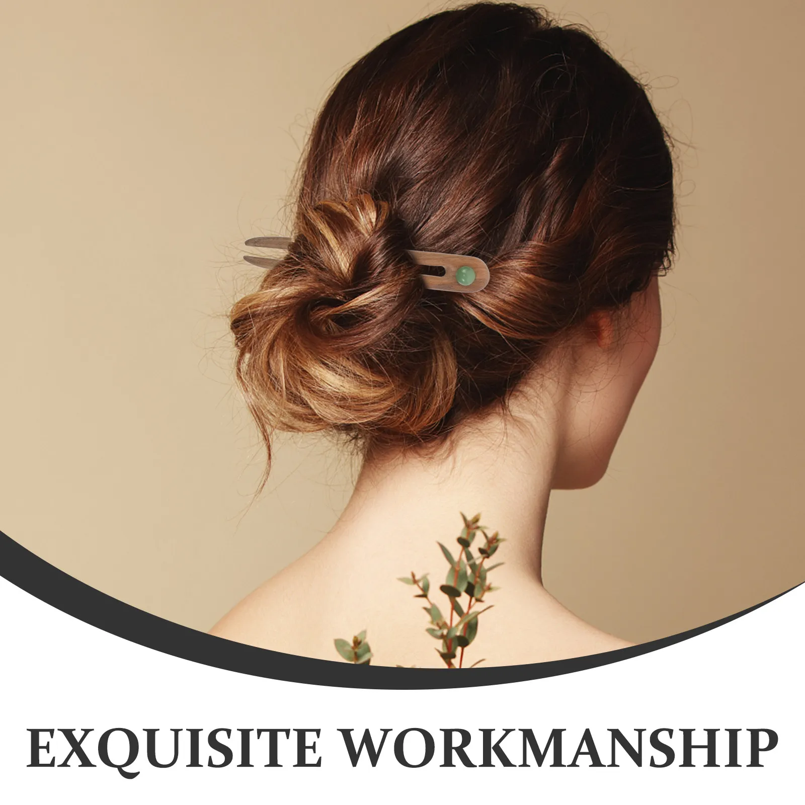 2Pcs Wood Hair Sticks Vintage Chinese U-Shaped Hairpin Secure Chignon Pins Bridal Hair Accessories for Wedding Parties Festivals