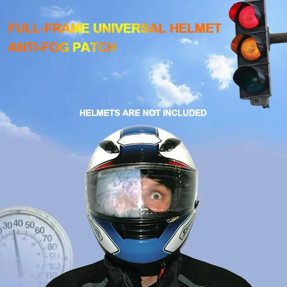 Patch antiappannamento trasparente per casco Pellicola protettiva antipioggia Pellicola per lenti universale Visiera per moto Accessori resistenti all'appannamento