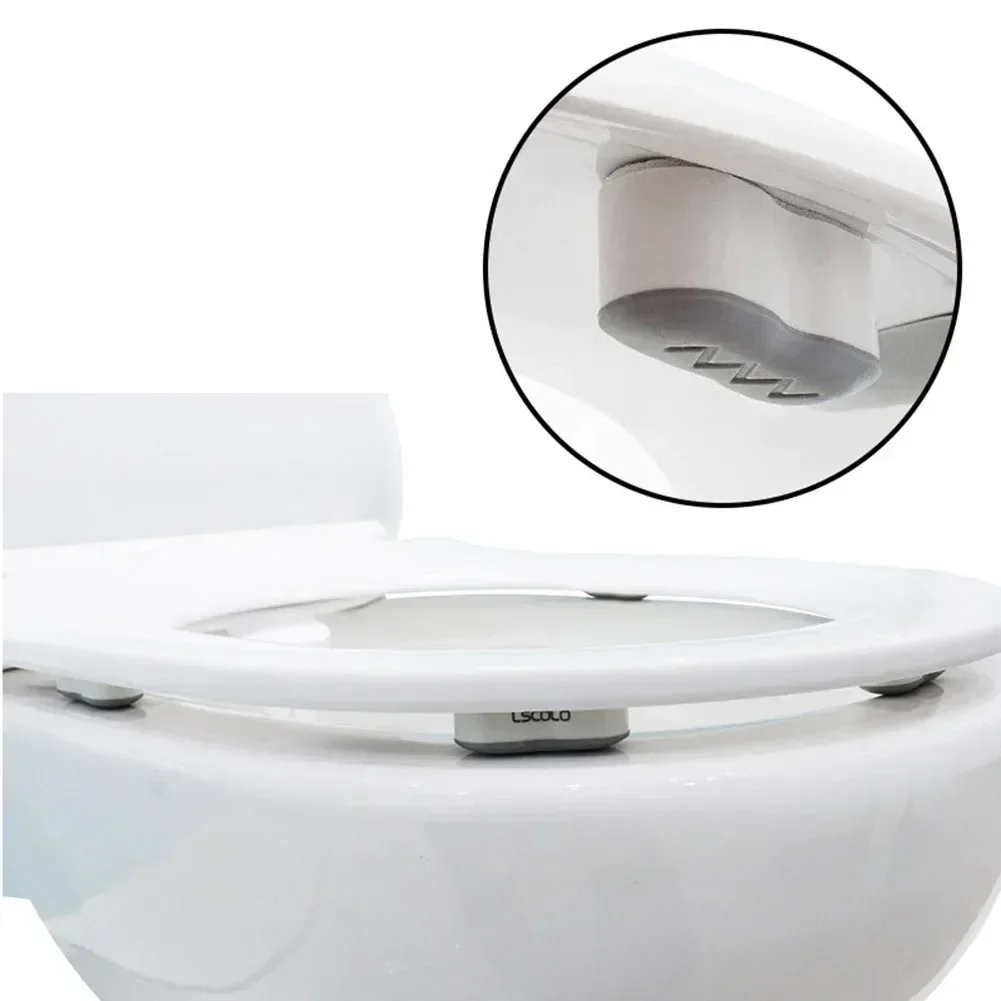 4 Pcs Toilet Lid Bumpers ABS Plastic Excellent Cushioning Gray+White Toilet Pedestal Well For Toilet Pedestal Repair