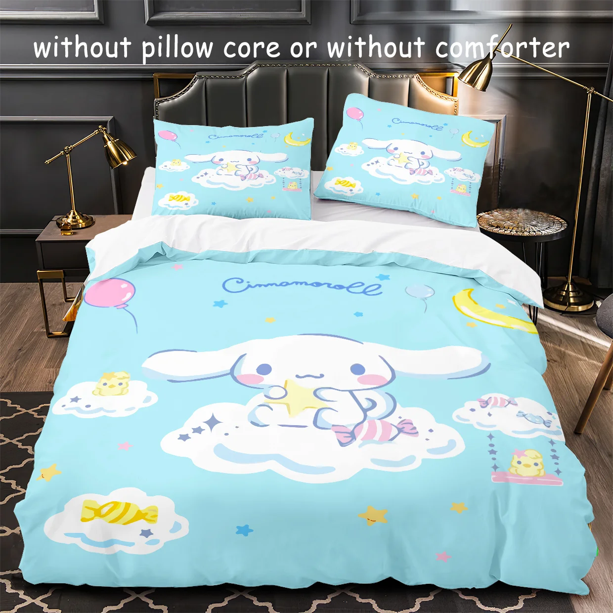 

Cinnamoroll Girl Duvet Cover Cartoon Bedding Set for Bedroom Decoration Quilt Cover Best Gifts for Women Teens Queen King Size