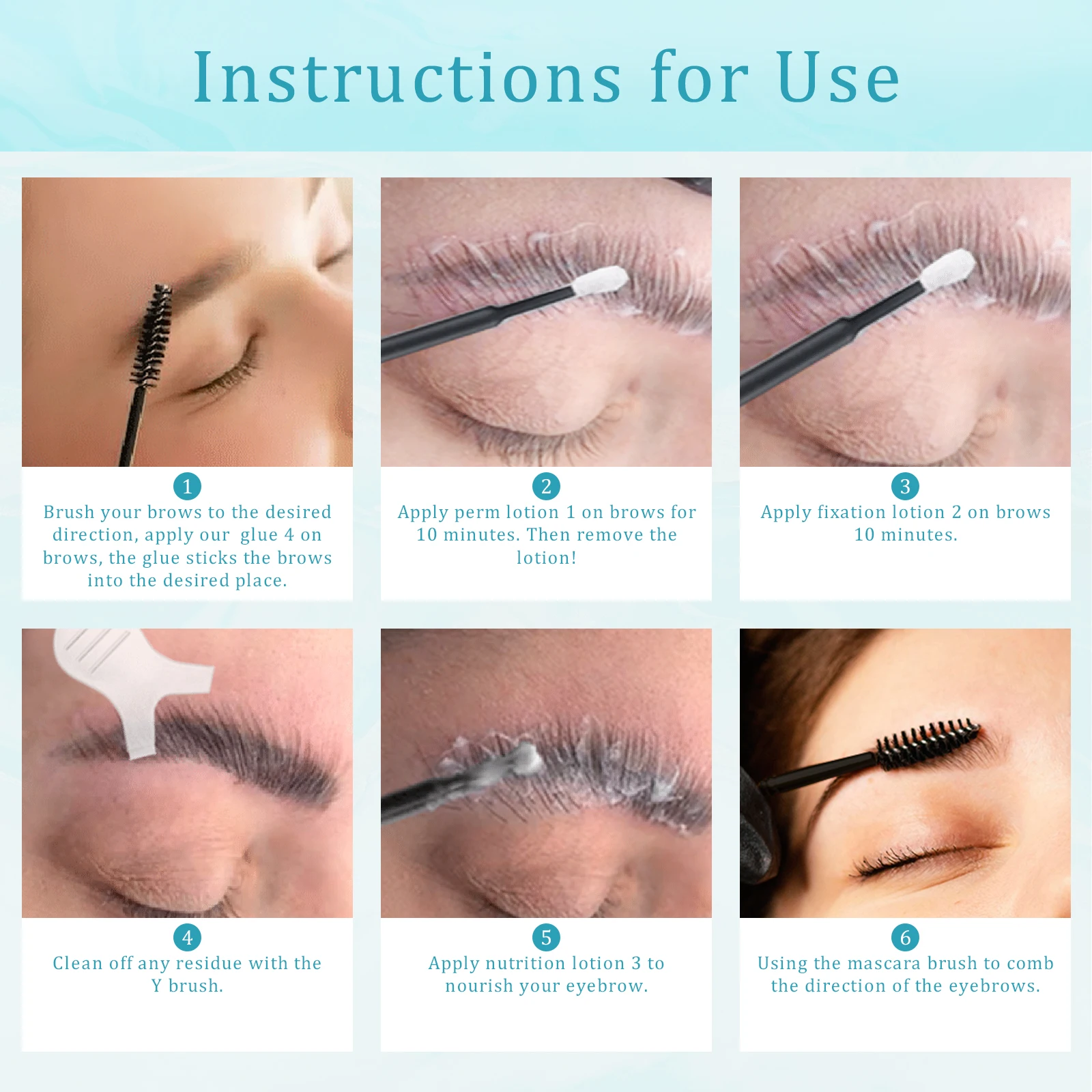 Kit de mise en forme des sourcils/levage professionnel, sans cruauté, ensemble complet d'outils comprenant une lotion nourrissante à la kératine