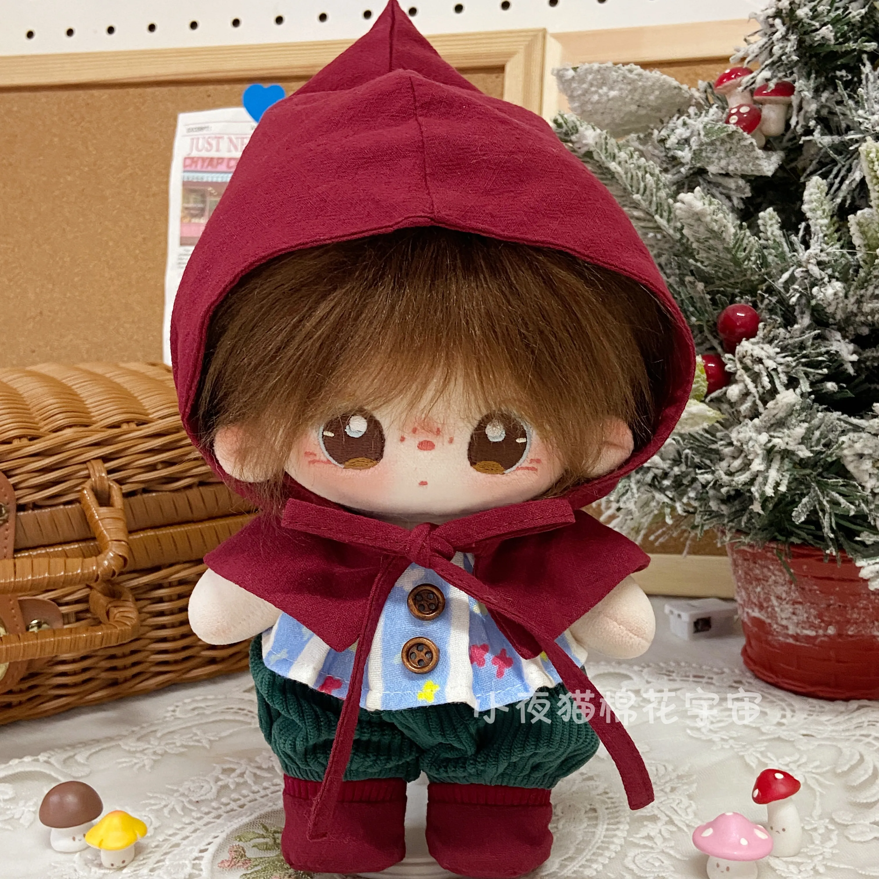 In Stock 20cm Doll Clothes Hat Vest Pants Shoes Red Strawberry  Costume Suit Doll Accessories  Anime Game Toy Gifts Cosplay