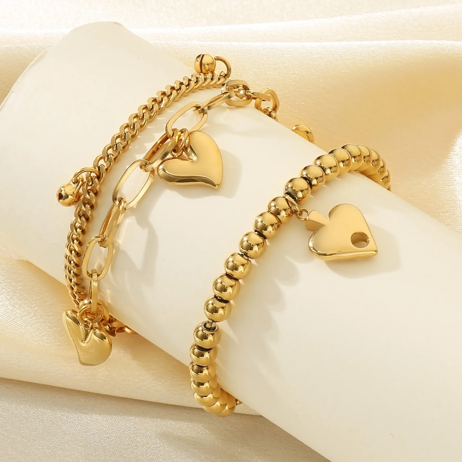 Kalen Personalized Stainless Steel Heart Ashes Holder Cremation Bracelet Memorial Keepsake Beaded Bracelet Jewelry for Women