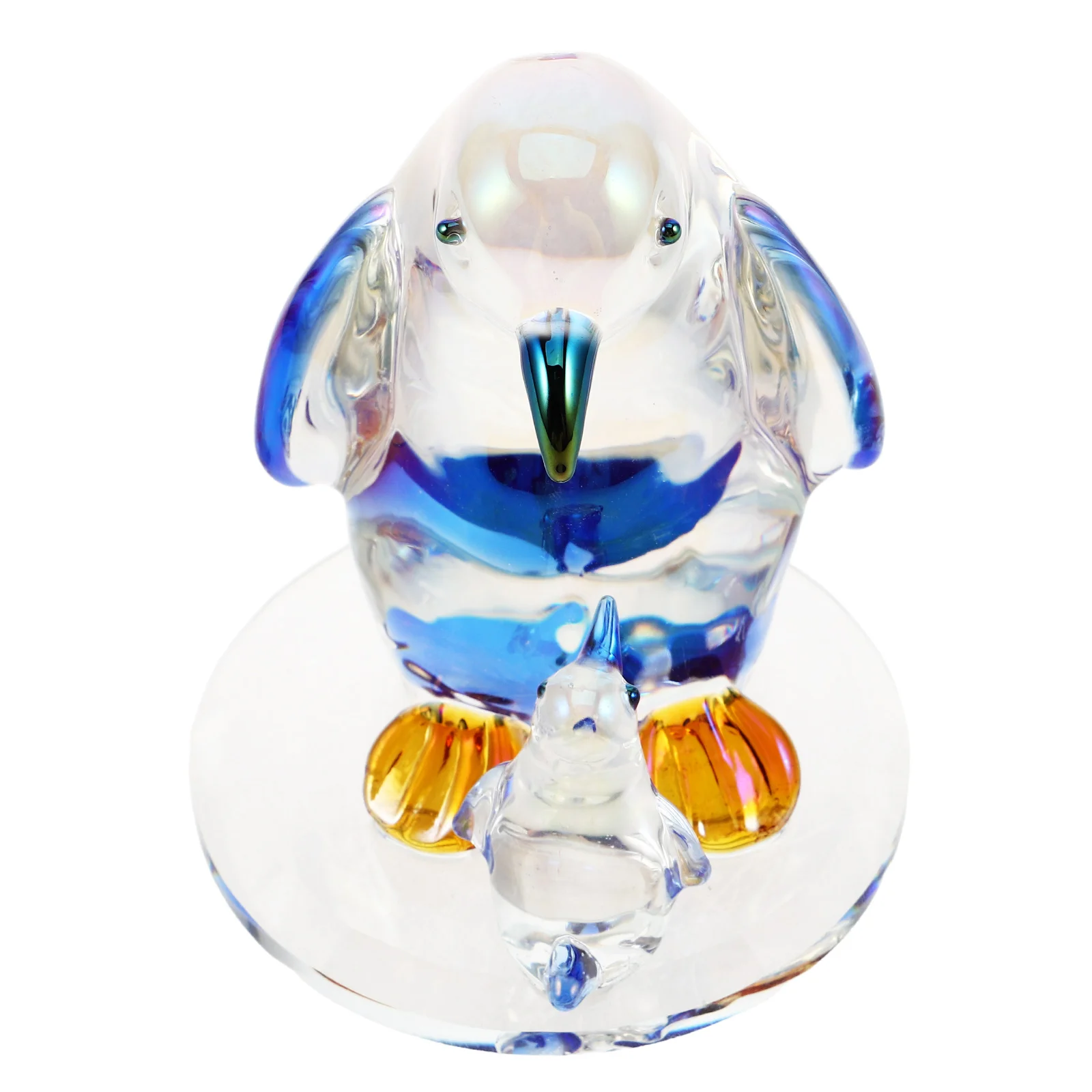 

Crystal Penguin Statue Clear Handcrafted Unique Desk Accessory Centerpiece Entryway Tabletop Office Home Decor Glass Sculpture