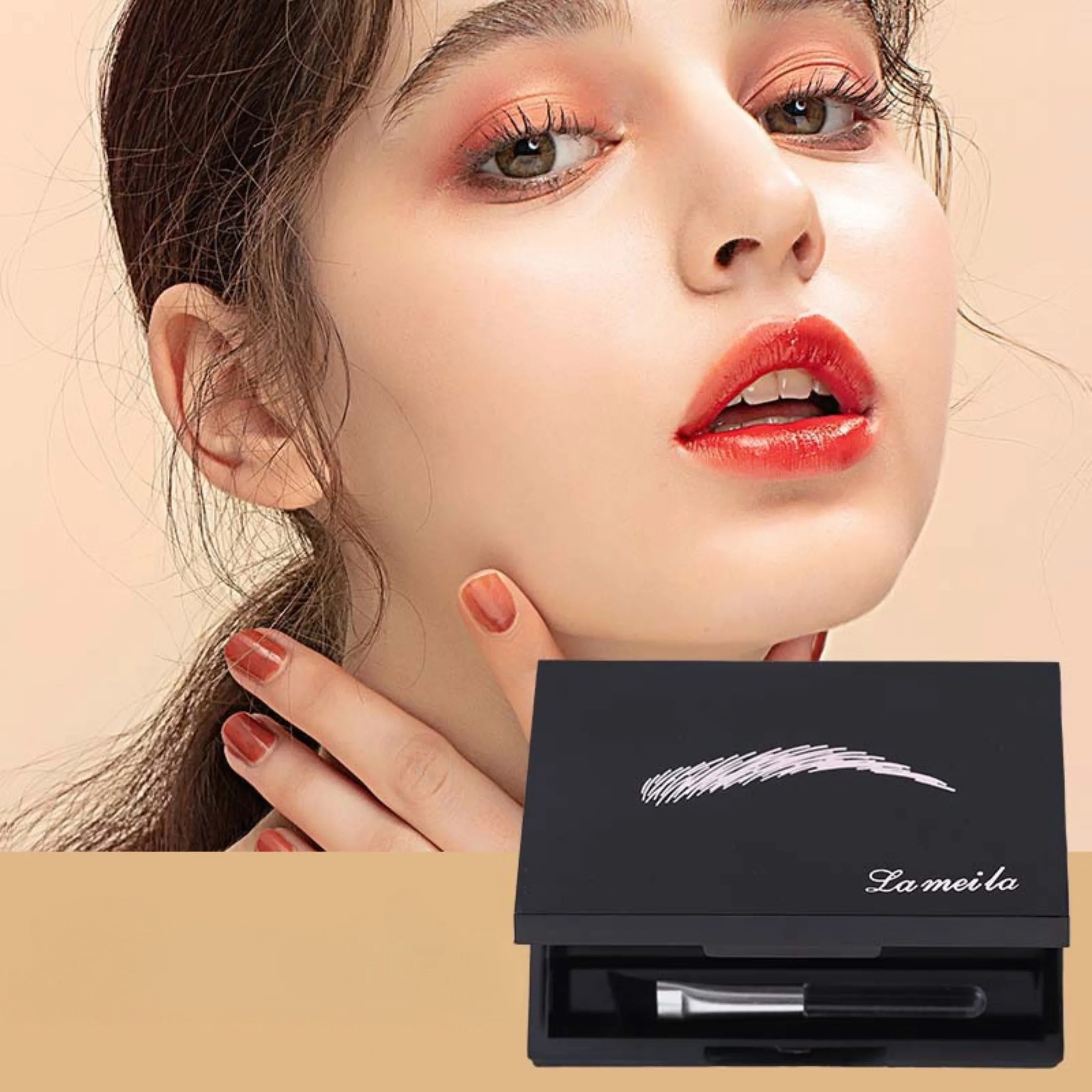 3 Color Eyebrow Powder Palette Cosmetic Brand Eye Brow Enhancer Professional Waterproof Makeup Eye Shadow with Brush Mirror Box